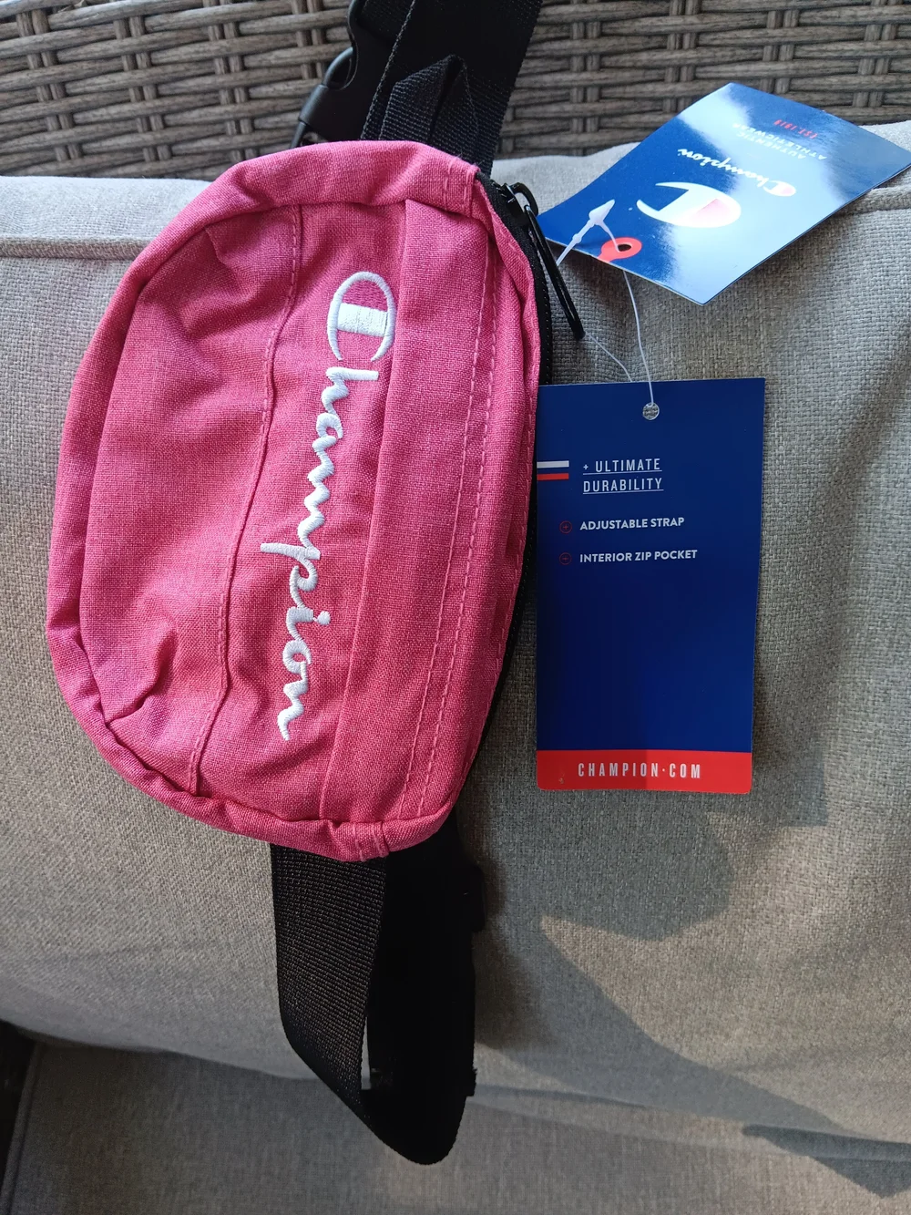 Champion City Waist fanny Pack Pink/Red Small Belt Bag CH1323 NWT